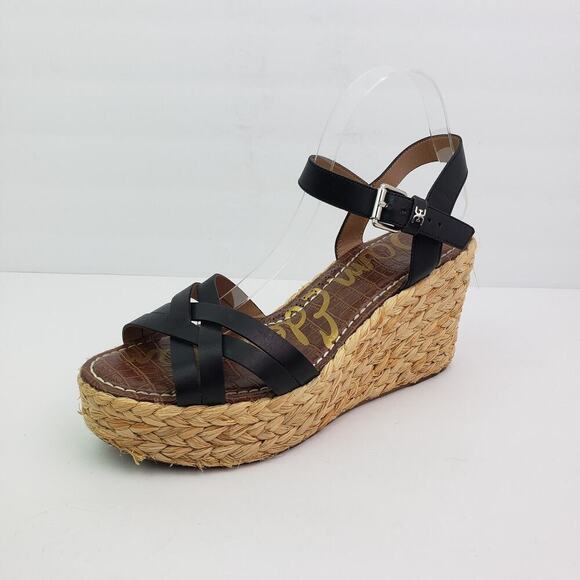 Sam Edelman Darline Womens Size 11 Black Platform Wedge Espadrille Sandals - Picture 2 of 11